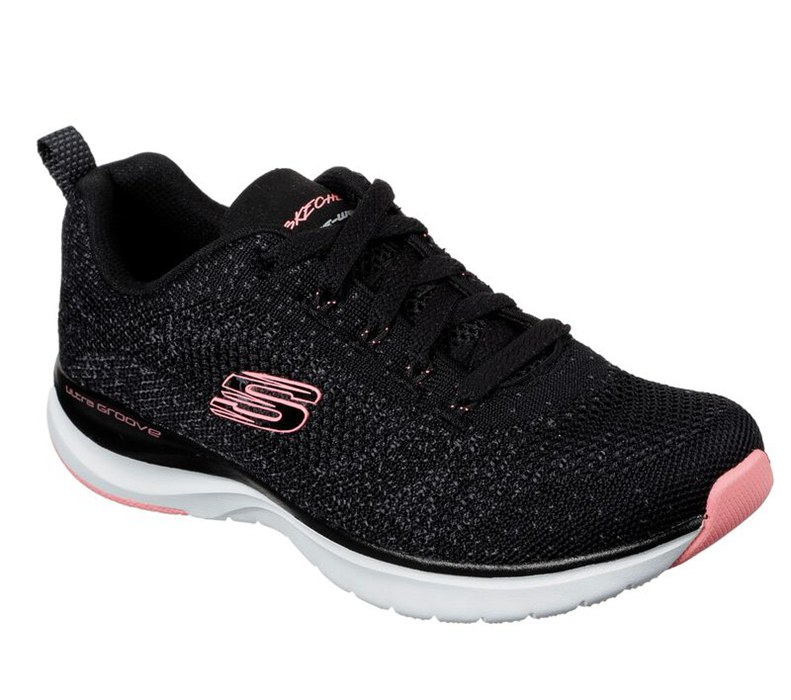 Skechers Ultra Groove - Womens Sneakers Black/Pink [AU-CT9756]